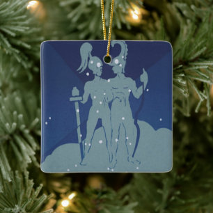 Adorno De Cerámica Gemini Constelación Twin Constellation Astrología 