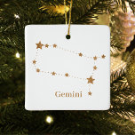 Adorno De Cerámica Gemini de oro de Rótulo Zodiaco moderno | Aire de<br><div class="desc">Gemini de oro de Rótulo Zodiaco moderno | Aire de elemento</div>