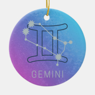 Adorno De Cerámica Gemini Signo de estrella zodiaca Horóscopo acuátic