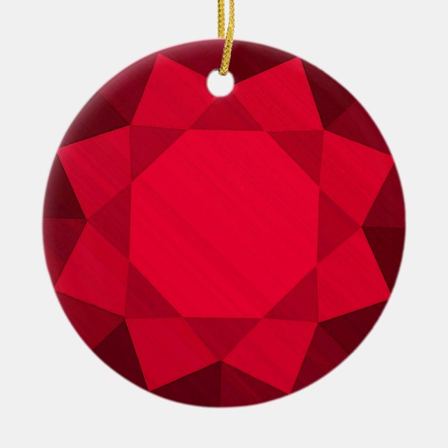 Adorno De Cerámica Gemstone Garnet / Imagen gráfica Jewel (Frente)