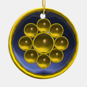 ADORNO DE CERÁMICA GEMSTONE MON AZUL AMARILLO