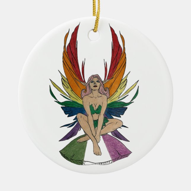 Adorno De Cerámica Genderqueer Faerie (Frente)
