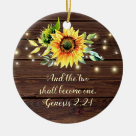 Adorno De Cerámica Génesis 2:24 Los dos se convertirán en un Boda