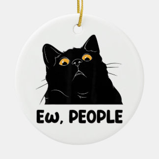 Adorno De Cerámica Gente asquerosa Amante del gato negro divertido pa