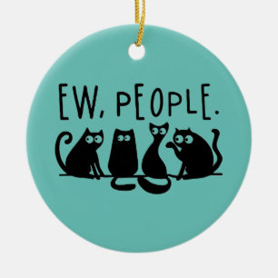 Adorno De Cerámica Gente Asquerosa Gatos Negros Divertidos Maullantes