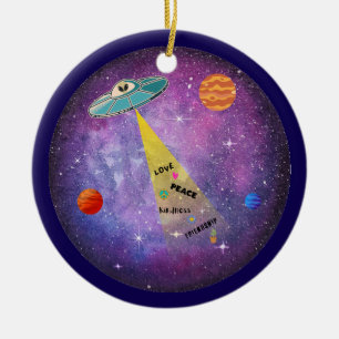 Adorno De Cerámica Gente estrella de la nave espacial UFO Alien