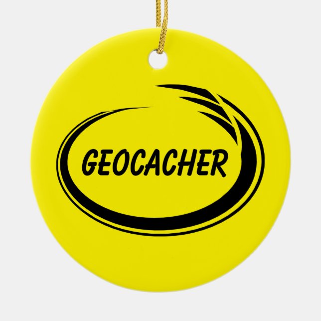Adorno De Cerámica Geocacher Black Splash (Frente)