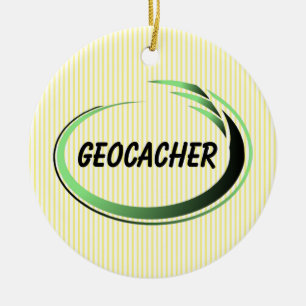 Adorno De Cerámica Geocacher Green Splash