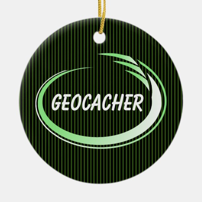 Adorno De Cerámica Geocacher Green Splash (Frente)