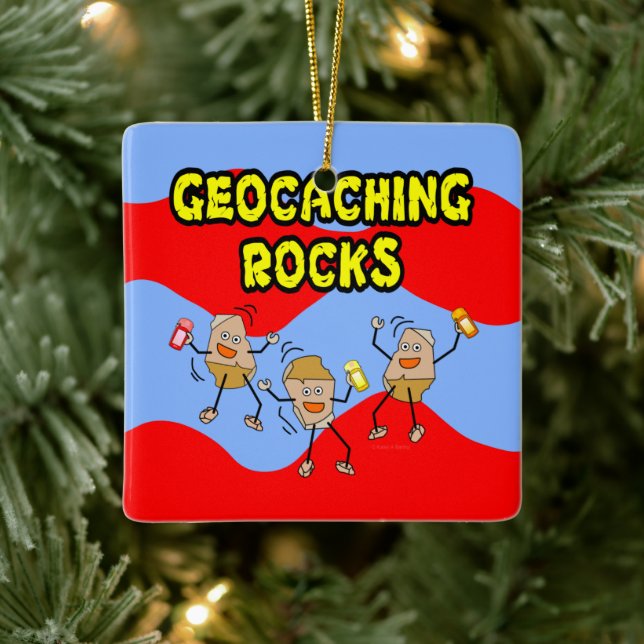 Adorno De Cerámica Geocaching Rocks (Árbol)