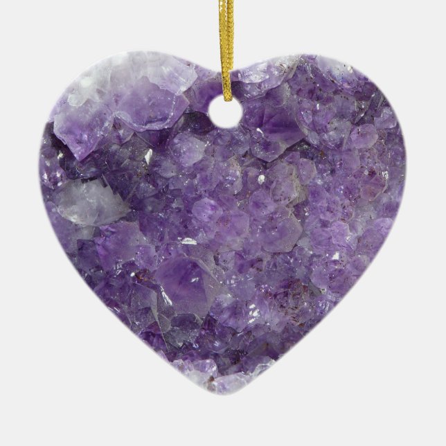 Adorno De Cerámica Geode Amethyst - piedra preciosa cristalina (Frente)