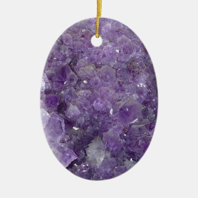Adorno De Cerámica Geode Amethyst - piedra preciosa cristalina (Frente)