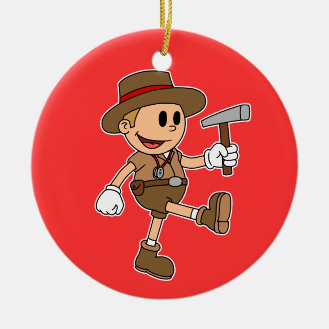 Adorno De Cerámica Geólogo Personalizado Retro (Añadir su nombre) (Frente)