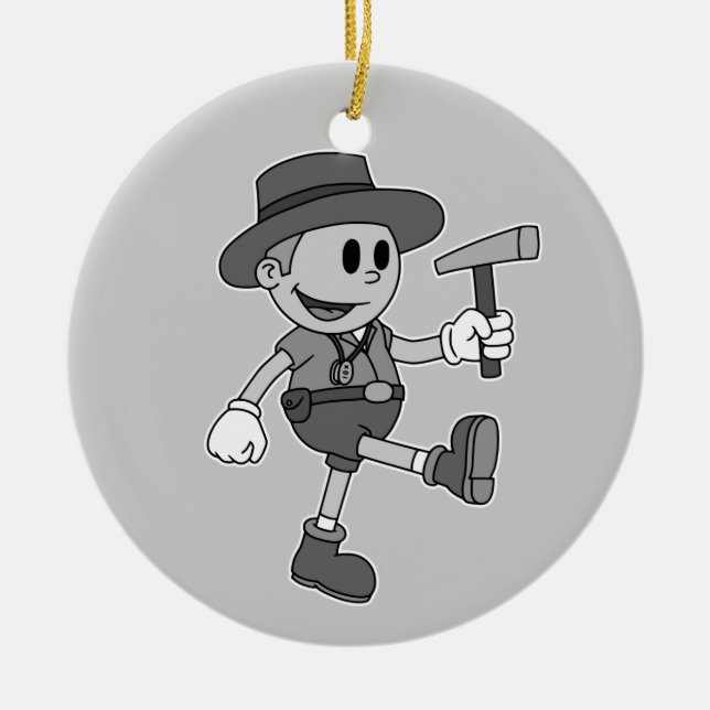 Adorno De Cerámica Geólogo Personalizado Retro (Añadir su nombre) (Frente)