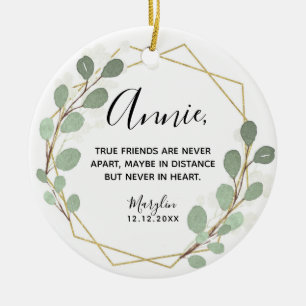 Adorno De Cerámica Geometric Leaf Greenery True Friends Ceramic