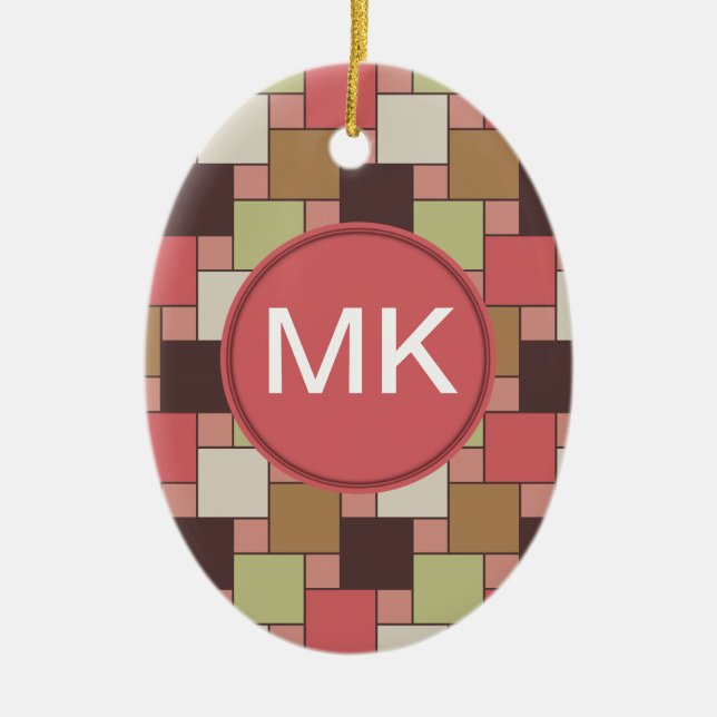 Adorno De Cerámica Geométrica del gabinete de especias (Frente)