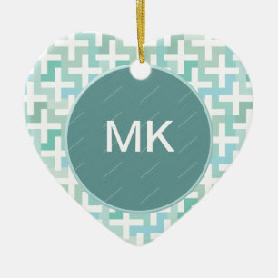 Adorno De Cerámica Geométrico verde de Seafoam