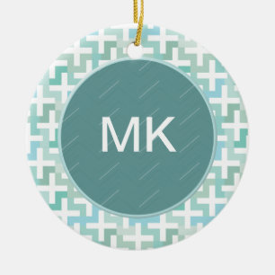 Adorno De Cerámica Geométrico verde de Seafoam