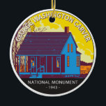 Adorno De Cerámica George Washington Carver National Monument Vintage<br><div class="desc">Diseño artístico vectorial del Monumento Nacional George Washington Carver. La granja fue el lugar de nacimiento y el hogar infantil de George Washington Carver,  el científico,  educador y humanitario afroamericano que se hizo conocido por su trabajo en el Instituto Tuskegee</div>