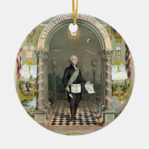 Adorno De Cerámica George Washington como masón