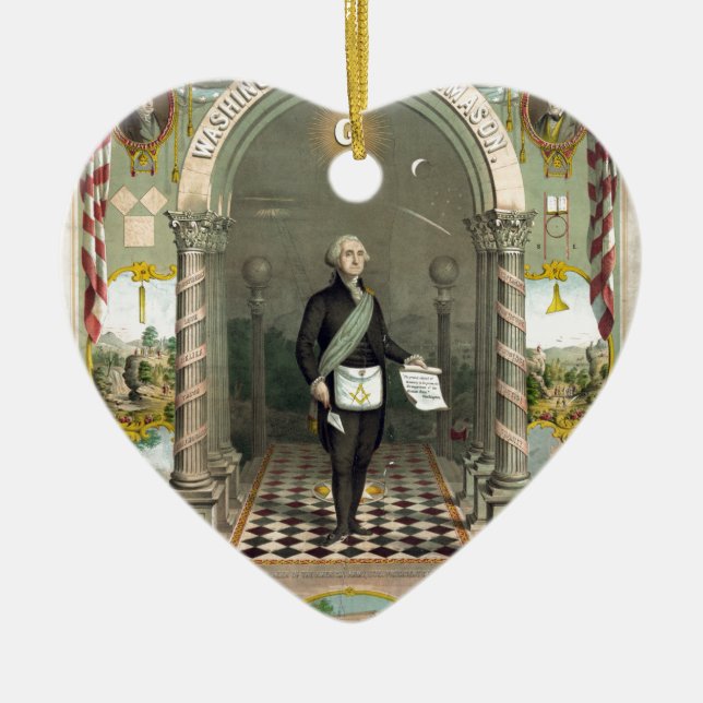 Adorno De Cerámica George Washington como masón (Frente)