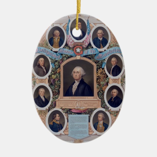 Adorno De Cerámica George Washington y los albañiles de la revolución (Frente)