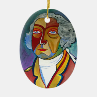 Adorno De Cerámica George y Martha Washington