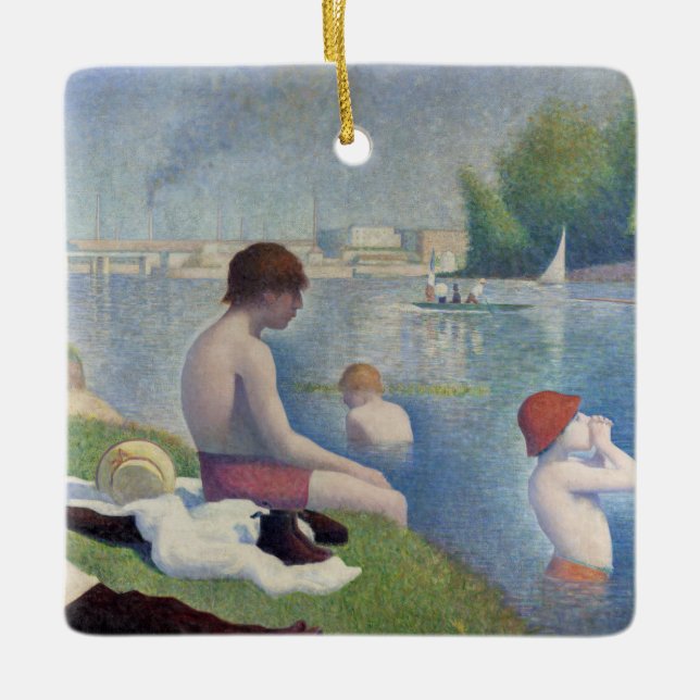 Adorno De Cerámica Georges Seurat - Bathers en Asnieres (Anverso)