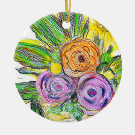 Adorno De Cerámica Gerberas Daisy