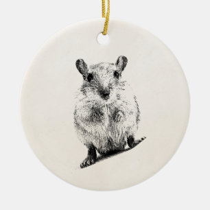 Adorno De Cerámica Gerbils animales del mascota del ilustracion del