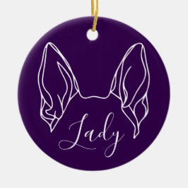 Adorno De Cerámica German Shepherd Ornament (Paw Prints)