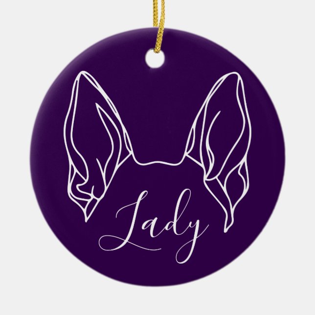 Adorno De Cerámica German Shepherd Ornament (Paw Prints) (Frente)