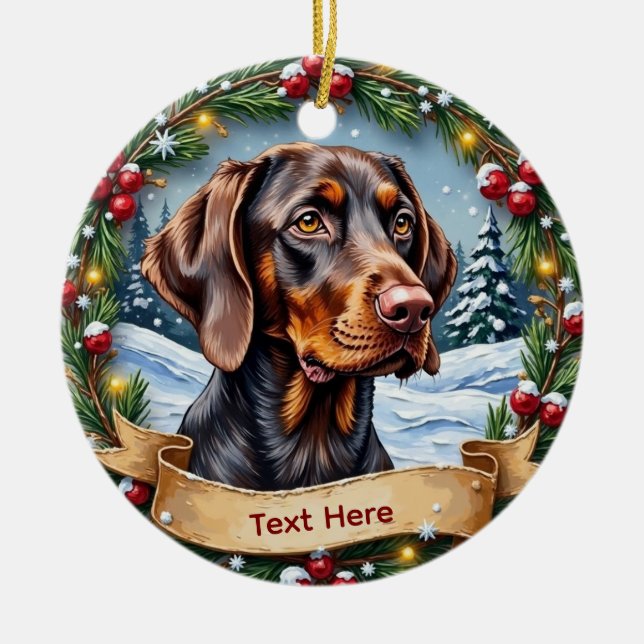 Adorno De Cerámica German Shorthaired Pointer Christmas Ornament (Frente)