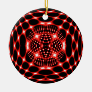 Adorno De Cerámica Gglob rojo neón fractal
