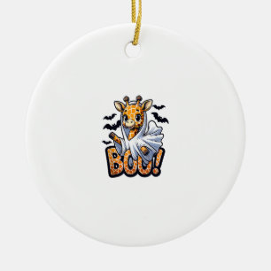 Adorno De Cerámica Ghost de jirafa dulce Boo Halloween Costume Zoo Lo