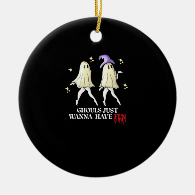 Adorno De Cerámica Ghouls solo quiere divertirse - Ghoul Gang de otoñ (Frente)