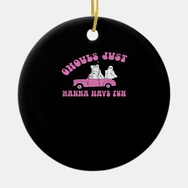 Adorno De Cerámica Ghouls solo quieren divertirse con los chillidos H (Frente)