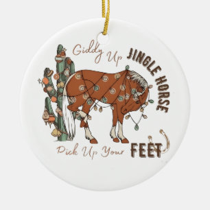 Adorno De Cerámica Giddy Up Jingle Horses Recoge A Tus Navidades De P