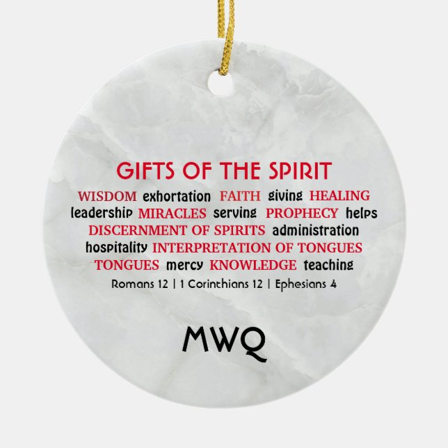 Adorno De Cerámica GIFTS HOLY SPIRIT | Monogram | Christian (Frente)