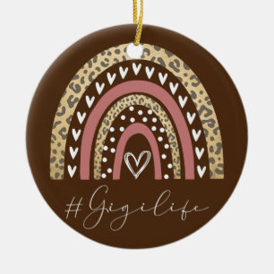 Adorno De Cerámica Gigi Life Abuela Cheetah Leopardo Mujeres Navidade