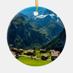 Adorno De Cerámica Gimmelwald en las montañas suizas - Suiza