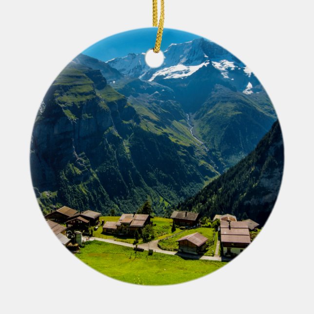 Adorno De Cerámica Gimmelwald en las montañas suizas - Suiza (Frente)