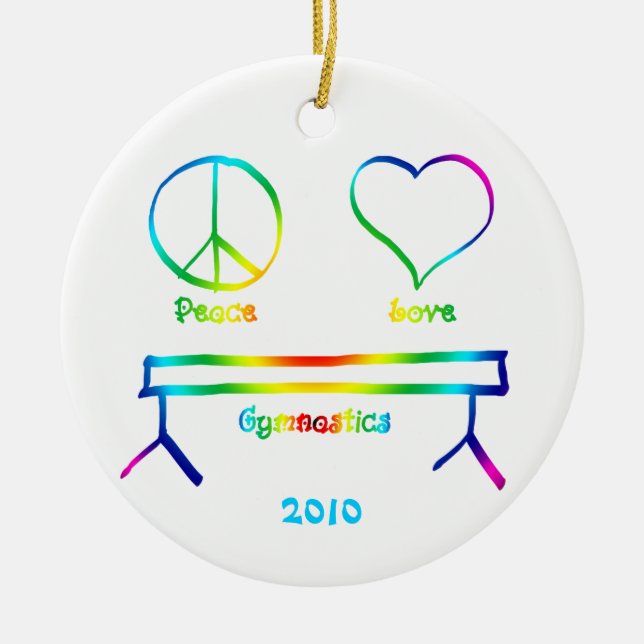 Adorno De Cerámica Gimnasia del amor de la paz (Frente)