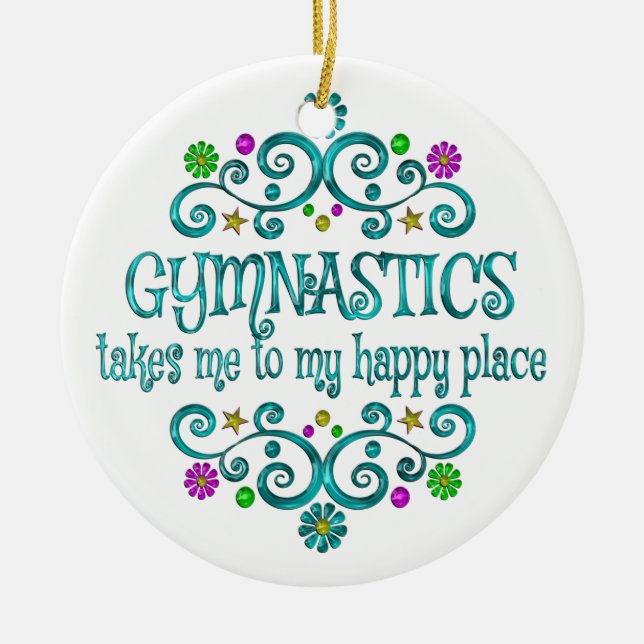 Adorno De Cerámica Gimnasia Happy Place (Frente)