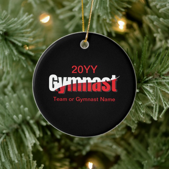 Adorno De Cerámica Gimnasia - Resumen de la Gimnasta Palabra Swish (Árbol)