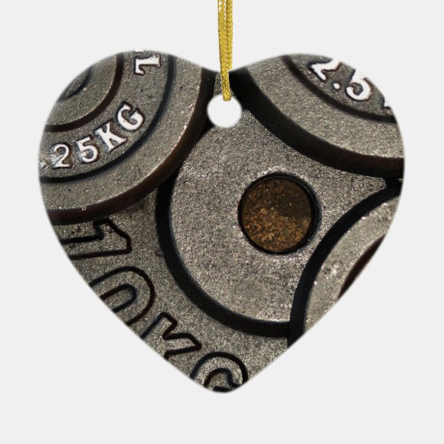 Adorno De Cerámica Gimnasio negro Pesa la aptitud (Frente)