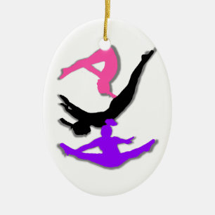 Adorno De Cerámica Gimnasta del trampolín