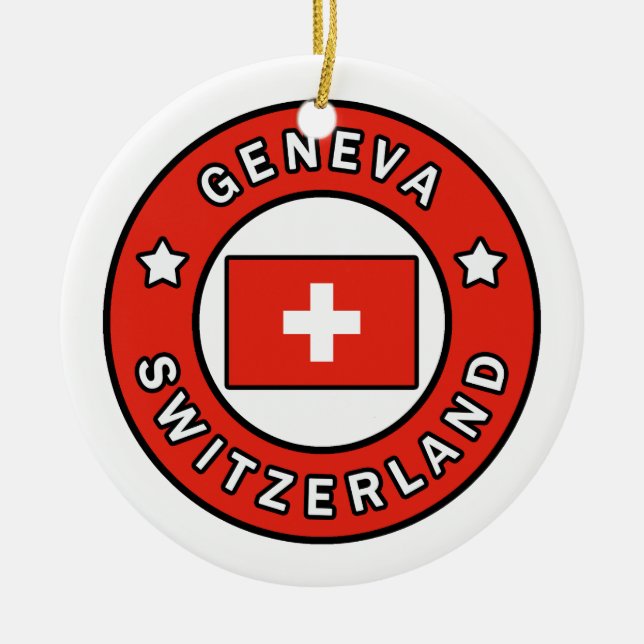 Adorno De Cerámica Ginebra Suiza (Frente)