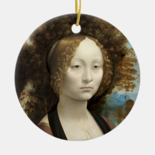 Adorno De Cerámica Ginevra de' Benci Leonardo da Vinci