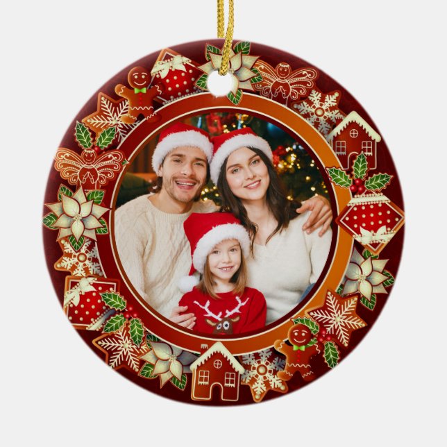 Adorno De Cerámica & Gingerbread Christmas I Custom Holiday Keepsake (Frente)